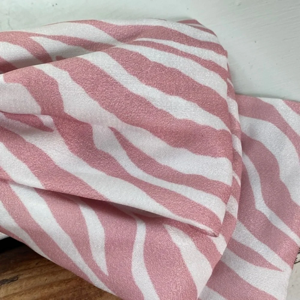 Anthropologie Pink Zebra Satin Hair Bow Barrette